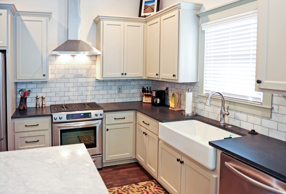Example of a transitional kitchen design in Atlanta