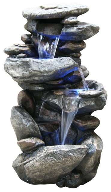 Rock Waterfall Fountain With Led Lights 23 Modern Outdoor Rock Waterfall Fountain With Led Lights 23