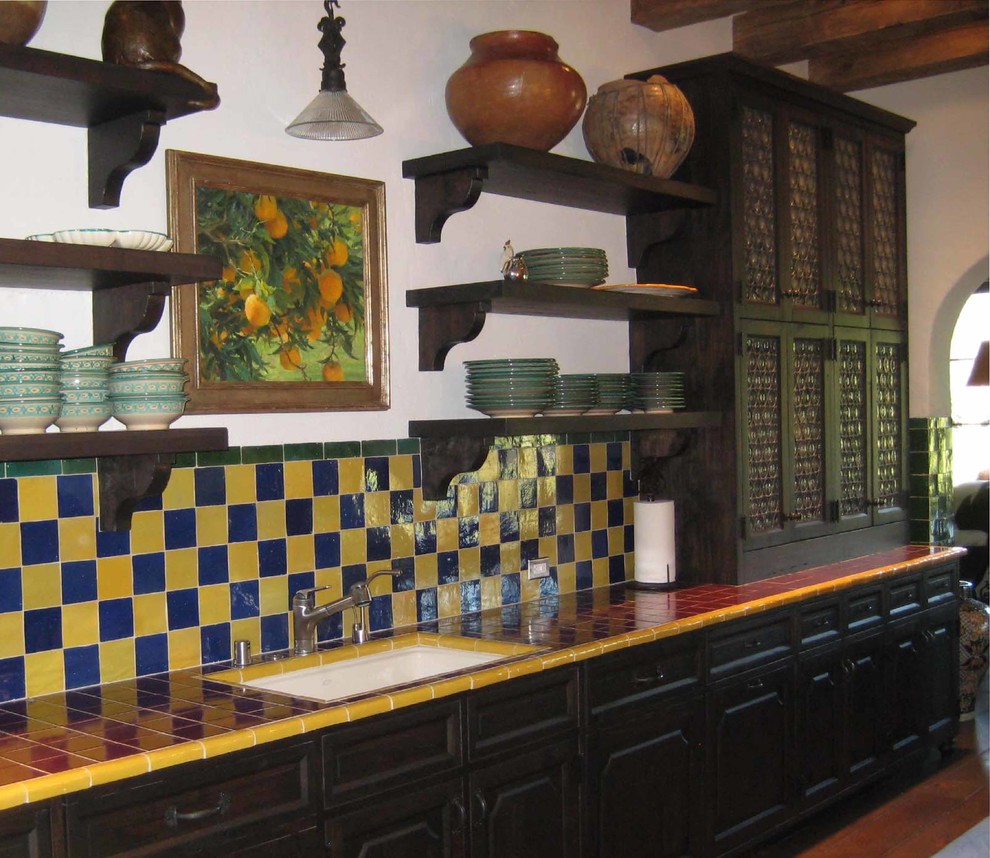 Example of a mountain style kitchen design in Orange County
