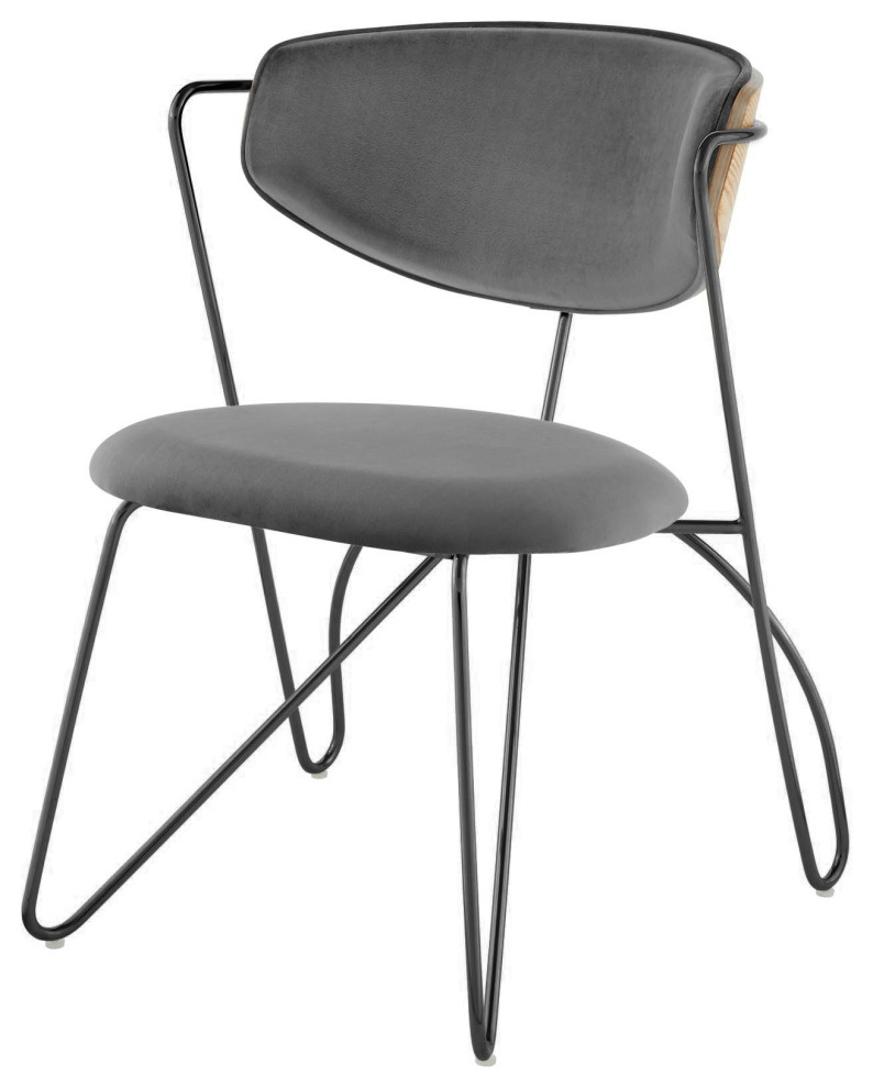 Black Metal Wire Dining Chair, Mid Century Modern Chair, Industrial