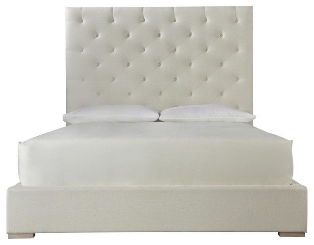 Modern Box Tufted Panel Upholstered Fabric Platform King Bed Modern Box Tufted Panel Upholstered Fabric Platform King Bed Transitional Beds By Emma Mason