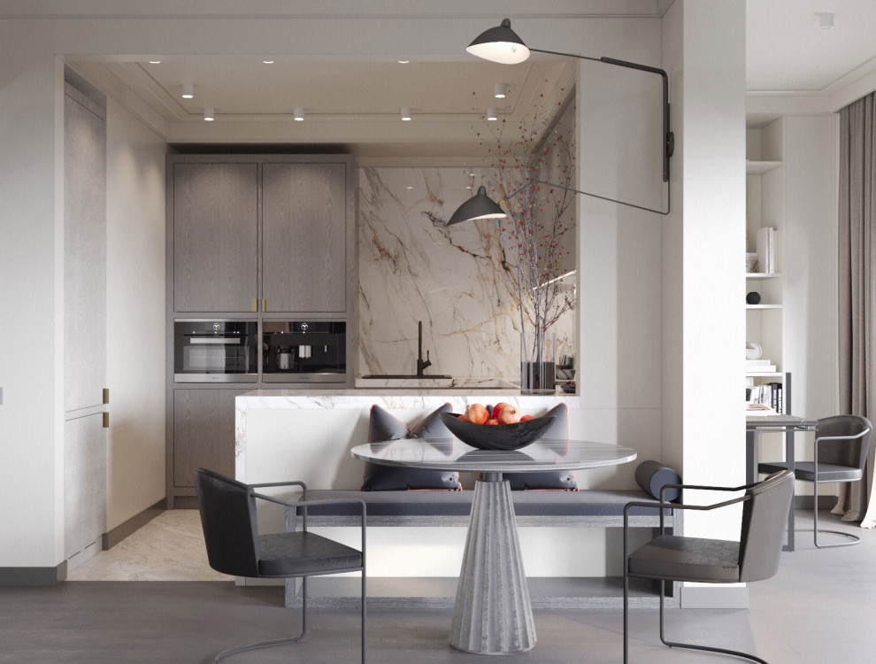 Монохромный интерьер с яркими акцентами