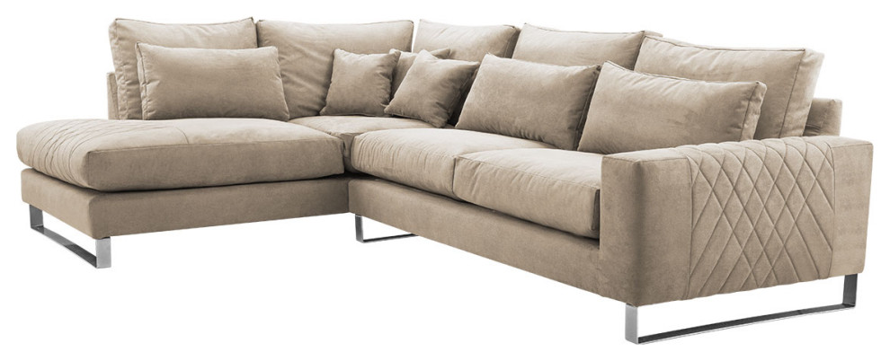FLORA Sectional Sofa, Beige, Left