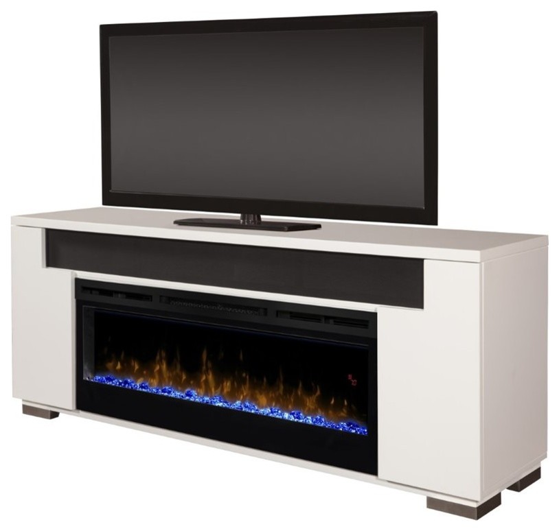 Dimplex Haley 76" Fireplace TV Stand with Soundbar in White ...