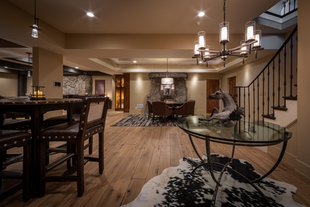 Inspiration for a rustic home design remodel in Chicago