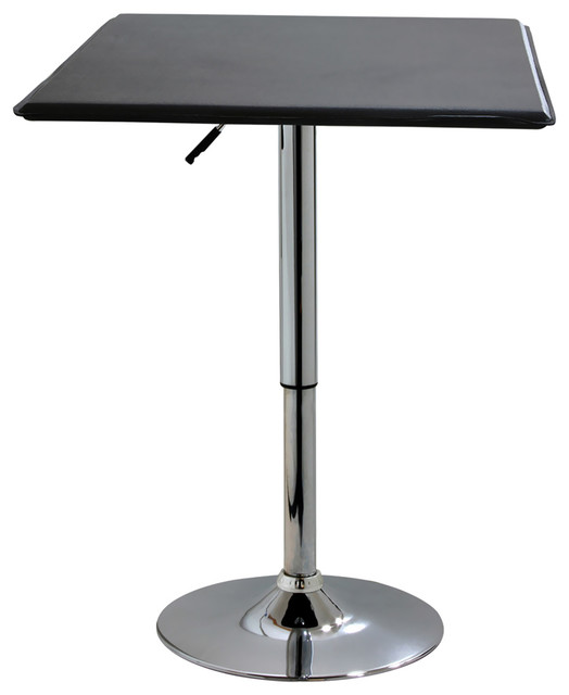 Offex Square 200lb Height Adjustable Bar Table Black Silver Contemporary Indoor Pub And Bistro Tables By Clickhere2shop Houzz