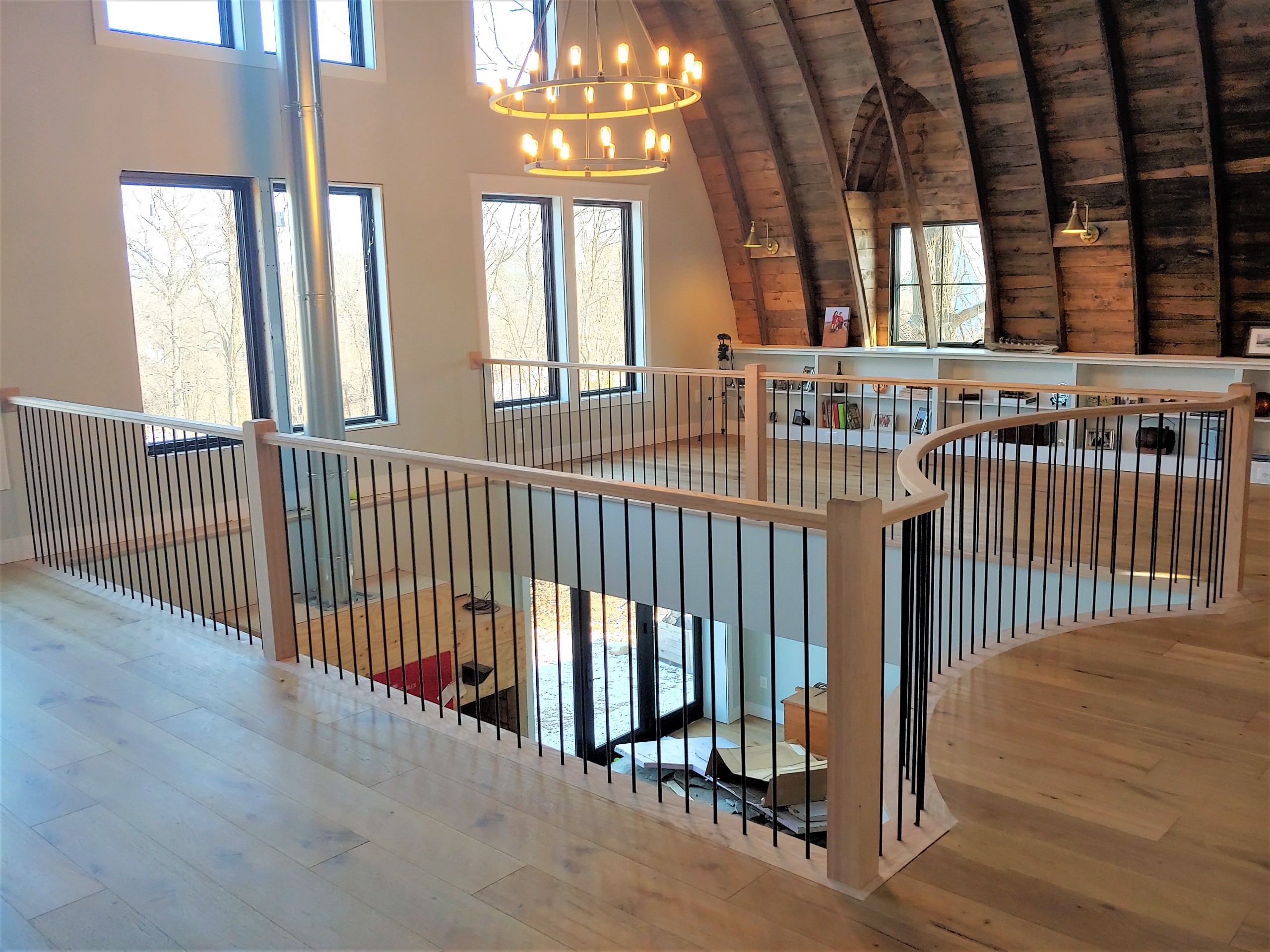 102_Straight-Freestanding Stairs/Landing in Barn Style Home, Leesburg VA 20175