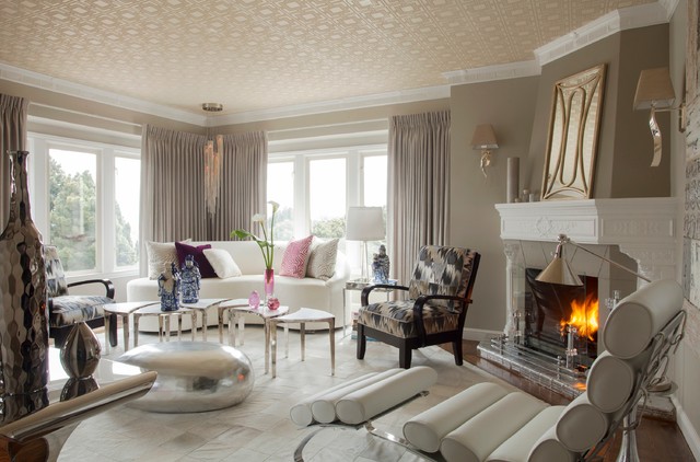 Art Deco Condo contemporary-vardagsrum
