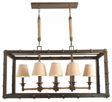 Rustic Iron Rectangular Chandelier