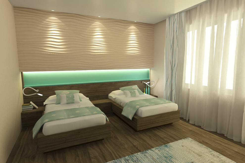 Интерьер гостевой спальни с санузлом