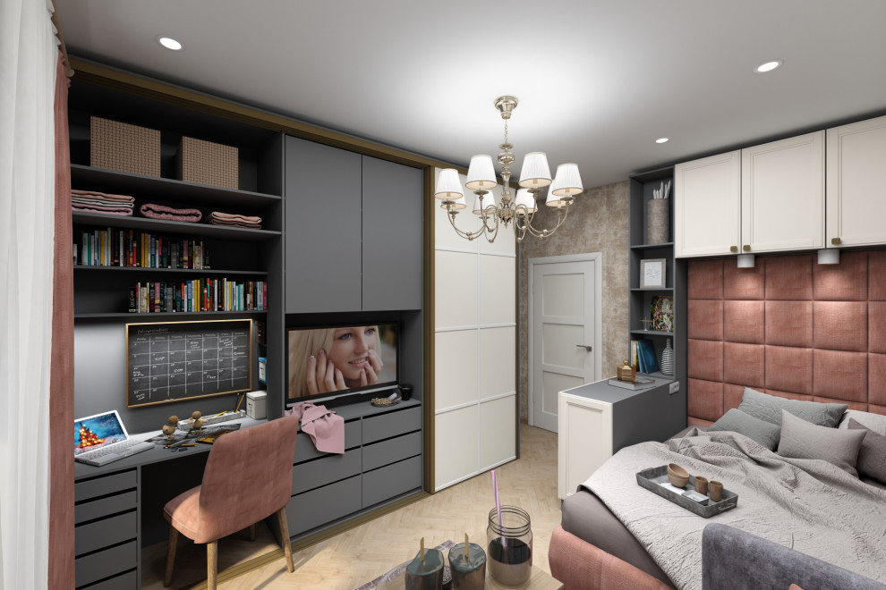 Дизайн-проект спальня-гостиная 15,5 кв.м.