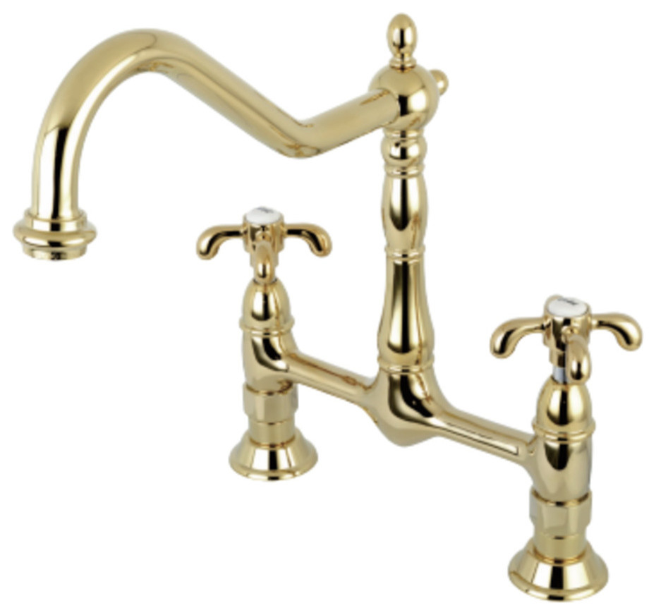 Kingston Brass French Country Bridge Kitchen Faucet - Traditional ...