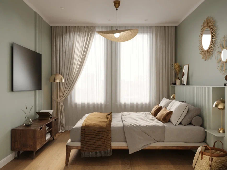 Трехкомнатная квартира 108 м² в скандинавском стиле с элементами бохо