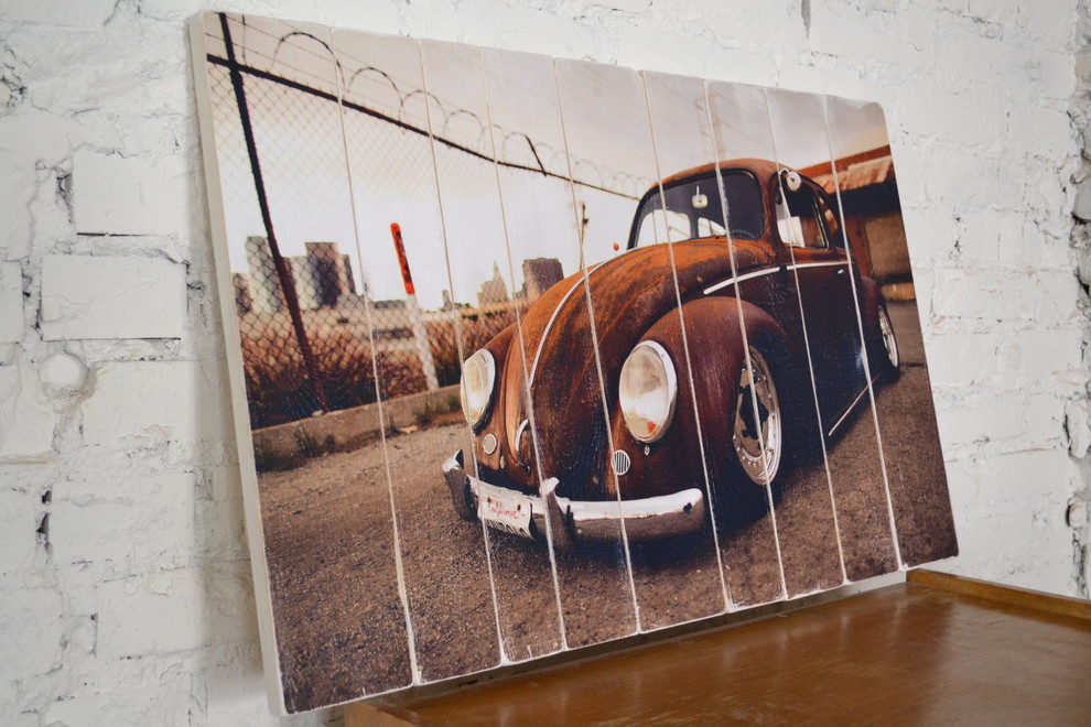 Постер на досках VW Beetle Rusty