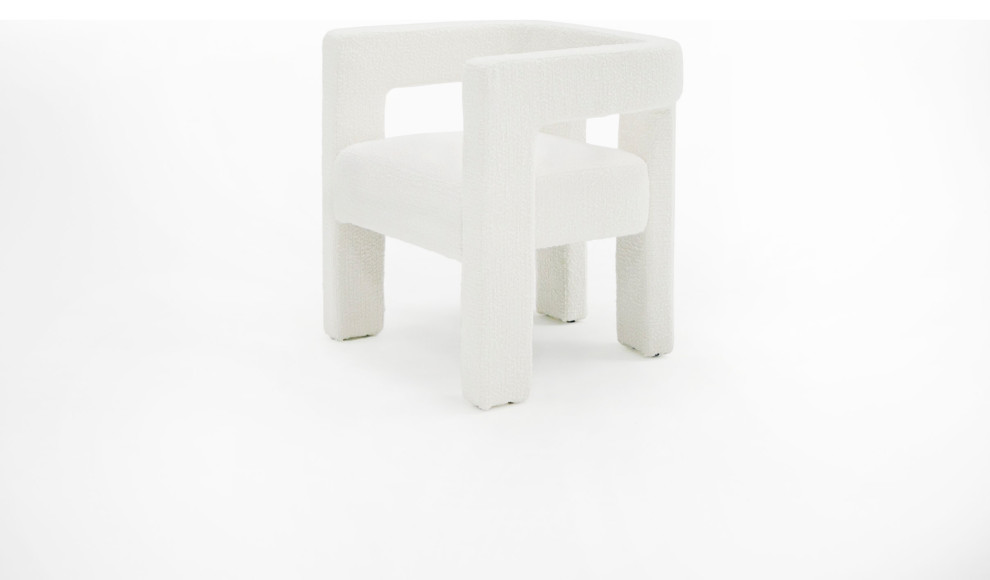 Modrest Drea Modern White Fabric Dining Chair Modern Dining Chairs