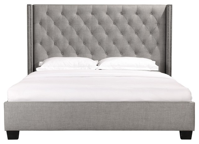 Combe Upholstered Bed With Nailhead Trim, King