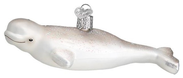 Old World Christmas Beluga Whale Holiday Ornament Glass