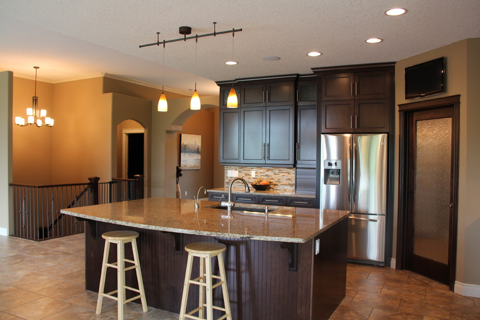Inspiration for a rustic kitchen remodel in Edmonton