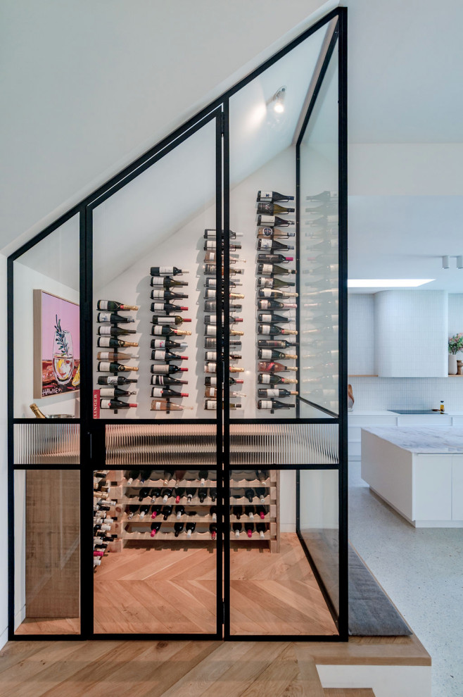 Inspiration for a contemporary wine cellar in Melbourne.