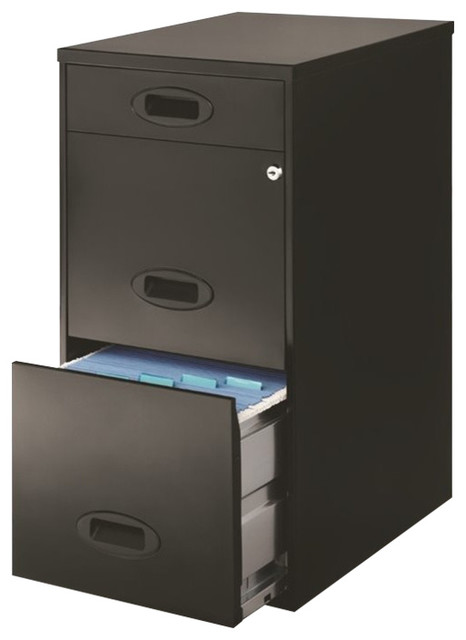 Hirsh E Solutions 18 Deep 3 Drawer File Cabinet In Black Deep 3 Drawer File Cabinet In Black
