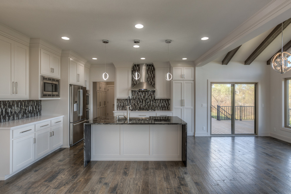 Wyndham Custom 2-story, stairs in back of home - Kitchen ...