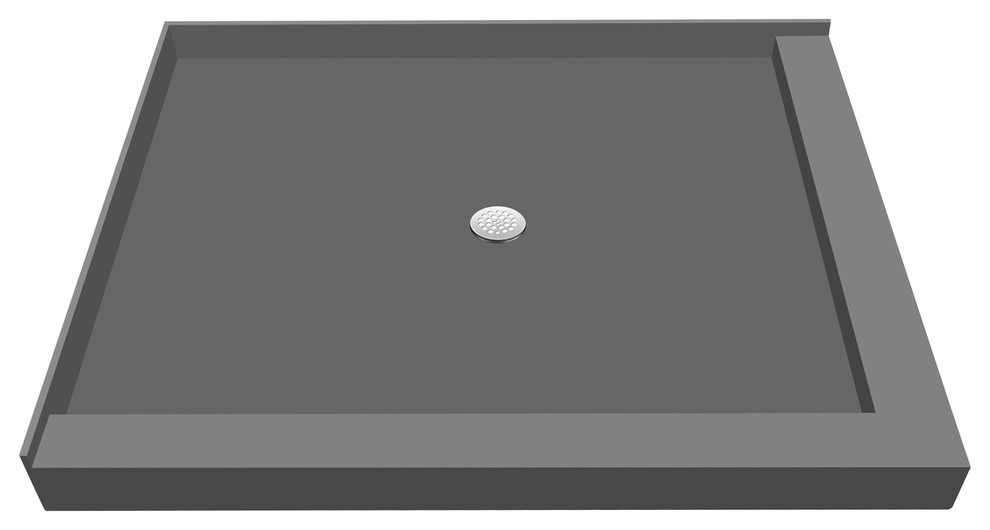 TileRedi P3648CDRPVC 36x48 Double Curb Pan Center Drain Shower Pans
