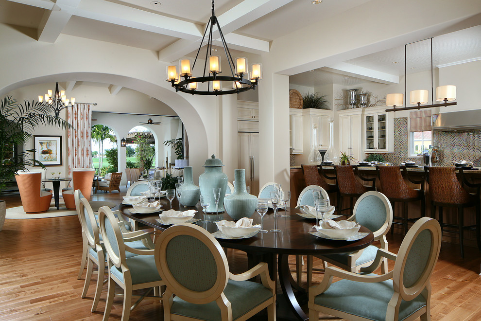 Inspiration for a traditional open plan dining in Other.