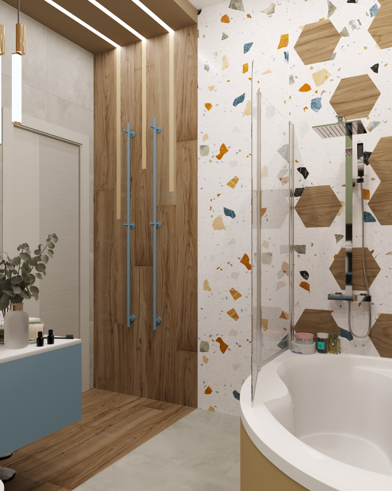 Ванная комната по проекту monochrome design