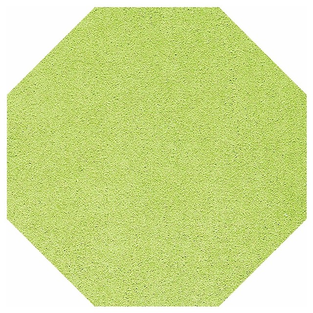 American Bright Solid Color Lime Green 7' Round, Area Rug