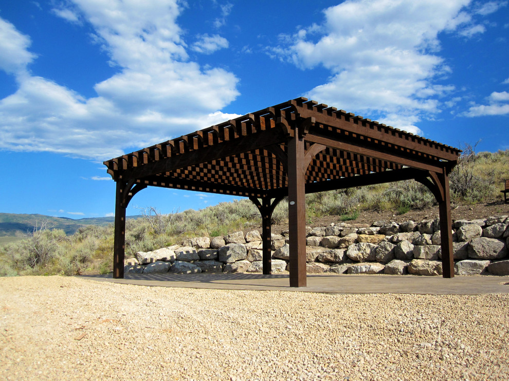 Inspiration for a patio remodel in Salt Lake City with a pergola
