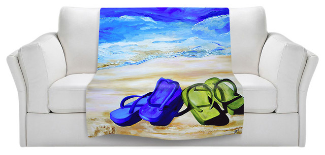 Naked Feet on the Beach Throw Blanket, 90"x90"