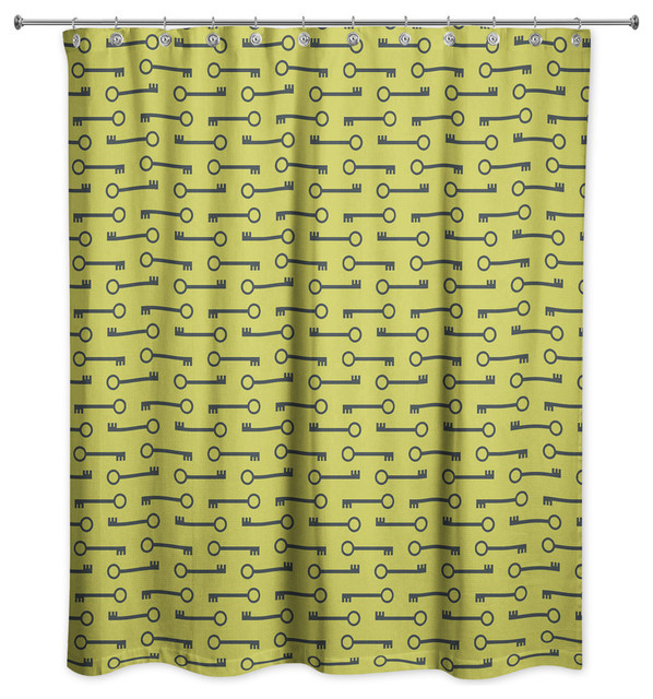 Green Keys Pattern Shower Curtain Contemporary Shower Curtains by