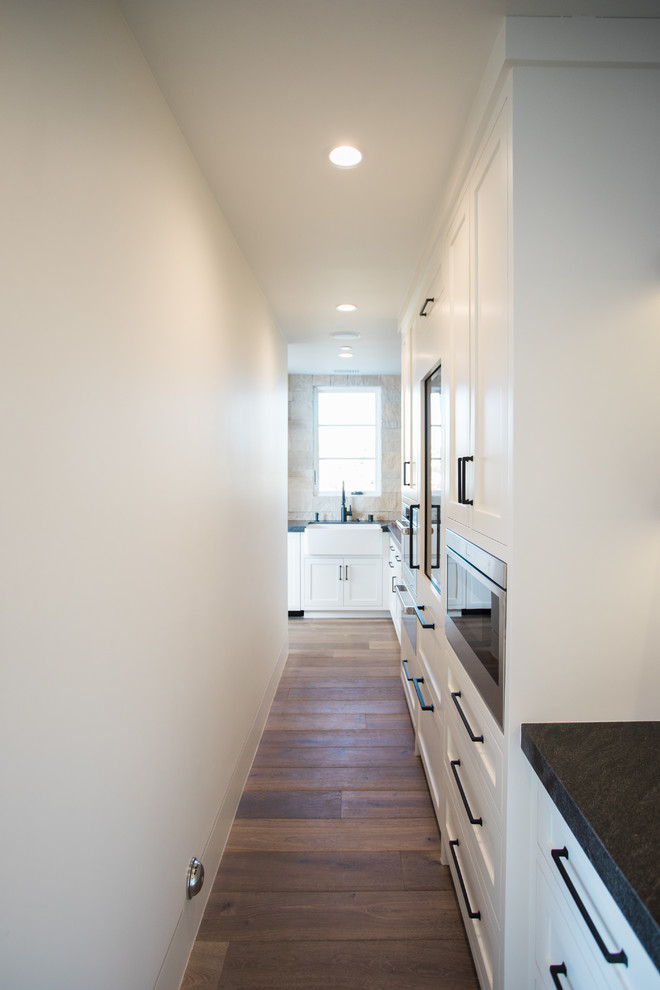 Example of a beach style home design design in Orange County