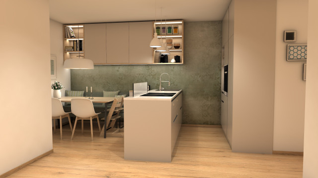 Mini K&uuml;che mit Essbereich - Ferienwohnung &Ouml;sterreich scandinavian-kitchen