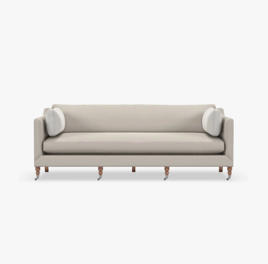 Retailer: Birch Lane | Shown in: Natural linen-blend upholstery with washed oak legs