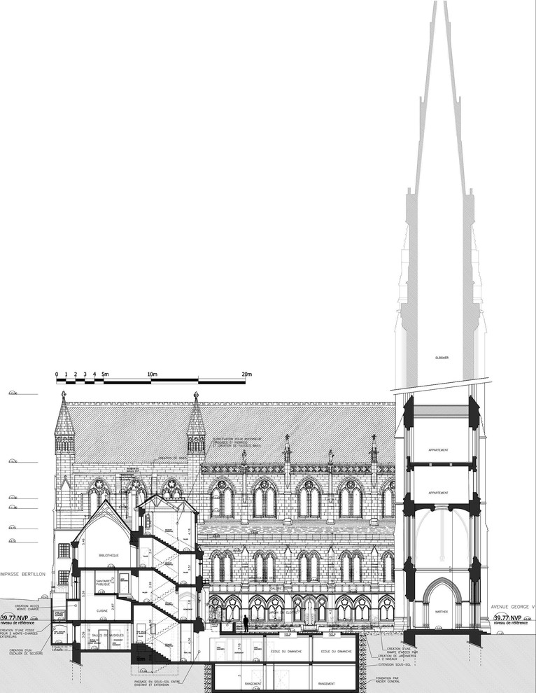 Restauration Av. George V - Cathédrale Américaine de la Sainte Trinité