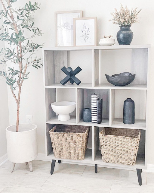 Houzz Furniture 7 Cube Storage Organizer Bookcases & Standing