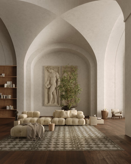 eine Kapelle wird zu einem Zuhause modern-vardagsrum