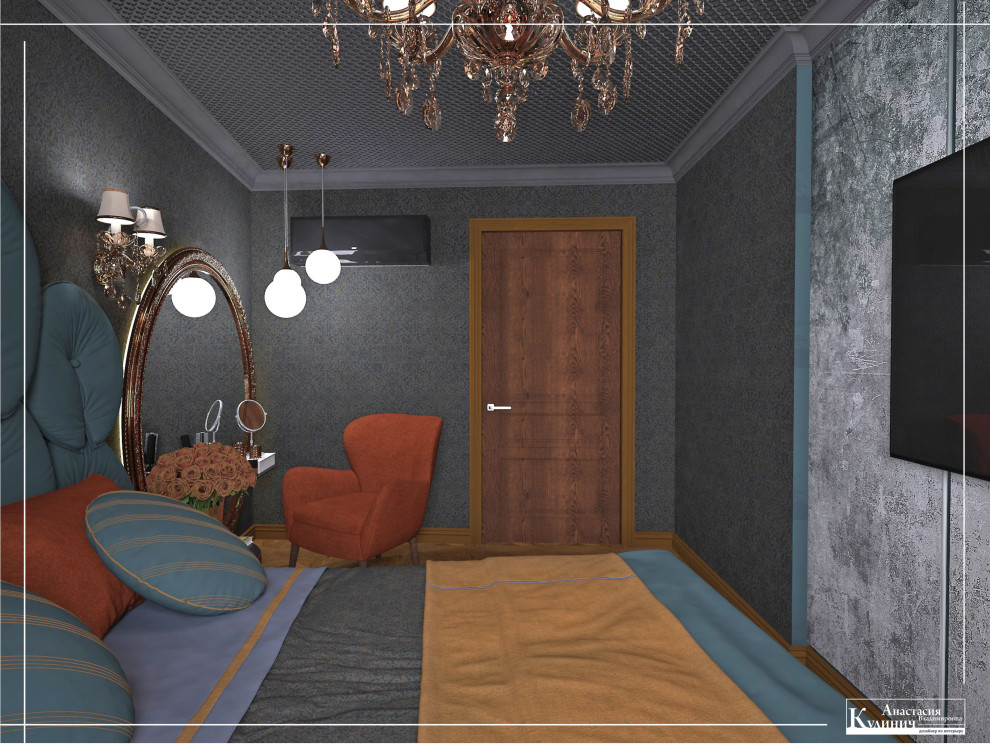 Королевская спальня, авторский микс стилей. Проект 2019г