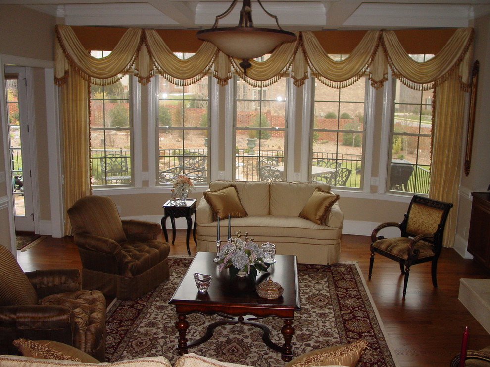 Photo of a traditional living room in Charlotte.