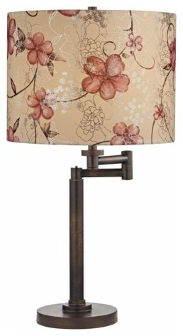 Bronze 3-Way Drum Table Lamp With Swing-Arm, 1902-1-604 SH9512