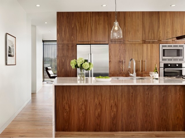 Wood Veneer Cabinet Door Fronts Modern Kitchen New York By