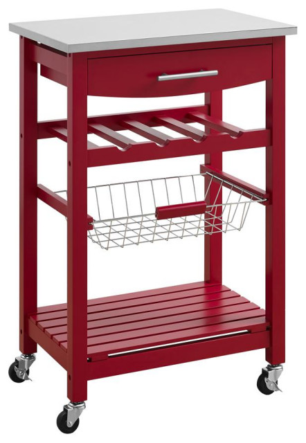 Clarke Red Kitchen Cart
