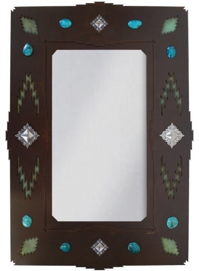 Wrought Iron Mirror Desert Diamond 36" Southwestern Mirror