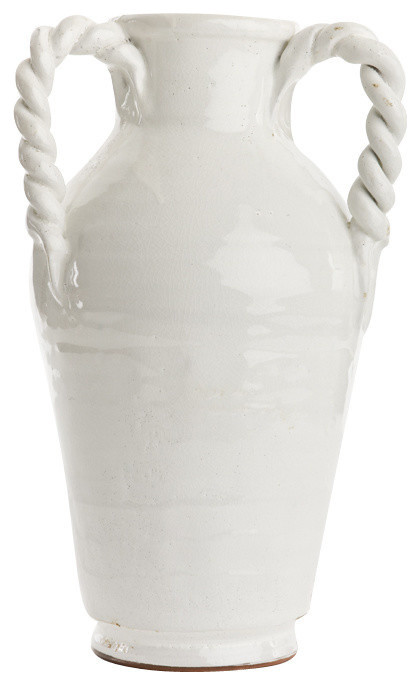 Crackled Ceramic Vase, White