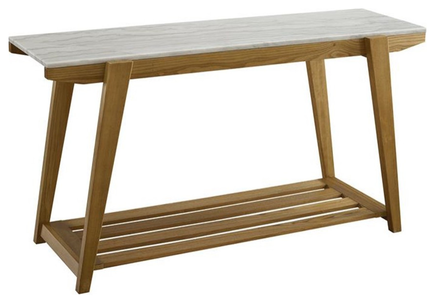 Celeste White Marble Top Sofa Table Transitional Console Tables