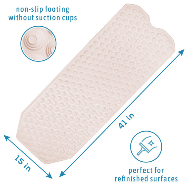 Bathmat Without Suction Cups for Refinished Tub Transitional Bath Mats by Nonslipbathmats