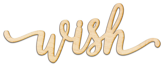 Wish Script Wood Word Wall Art Sign - Contemporary - Novelty Signs - by ...