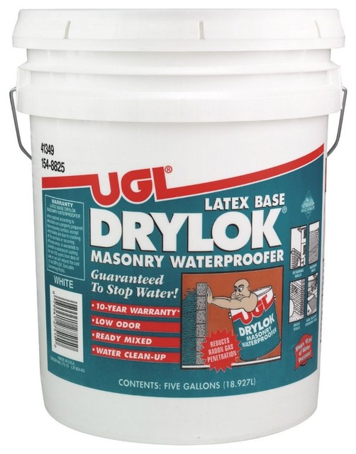 Drylok® 27515 Masonry Latex Base Waterproofing Paint, 5 Gallon, White Contemporary Paint