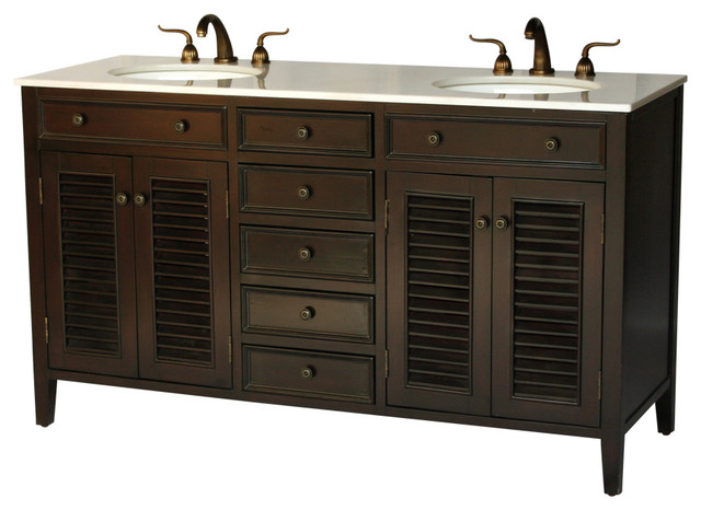 60 Inch Cottage Style Double Sink Bathroom Vanity Model 1128 60 B